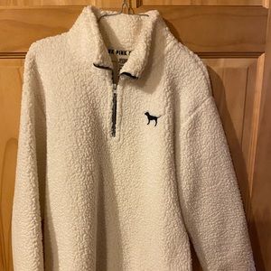 white victoria secret sherpa pullover